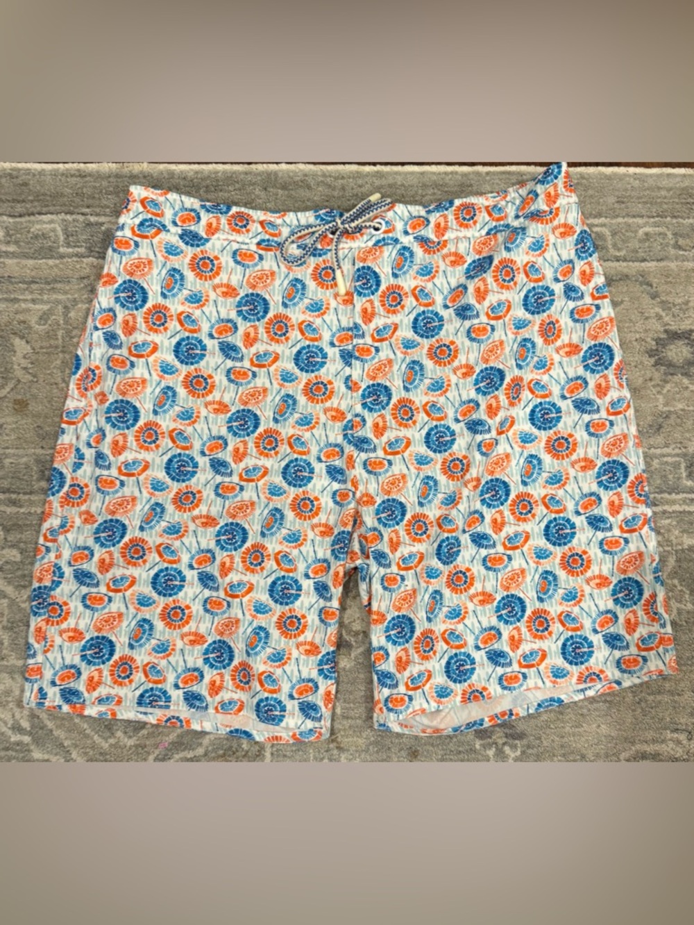 johnnie-O Blue & Orange Floral Print Shorts